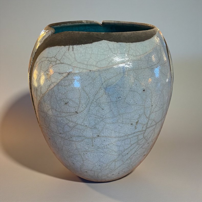 Kirsten Holm raku keramik vase